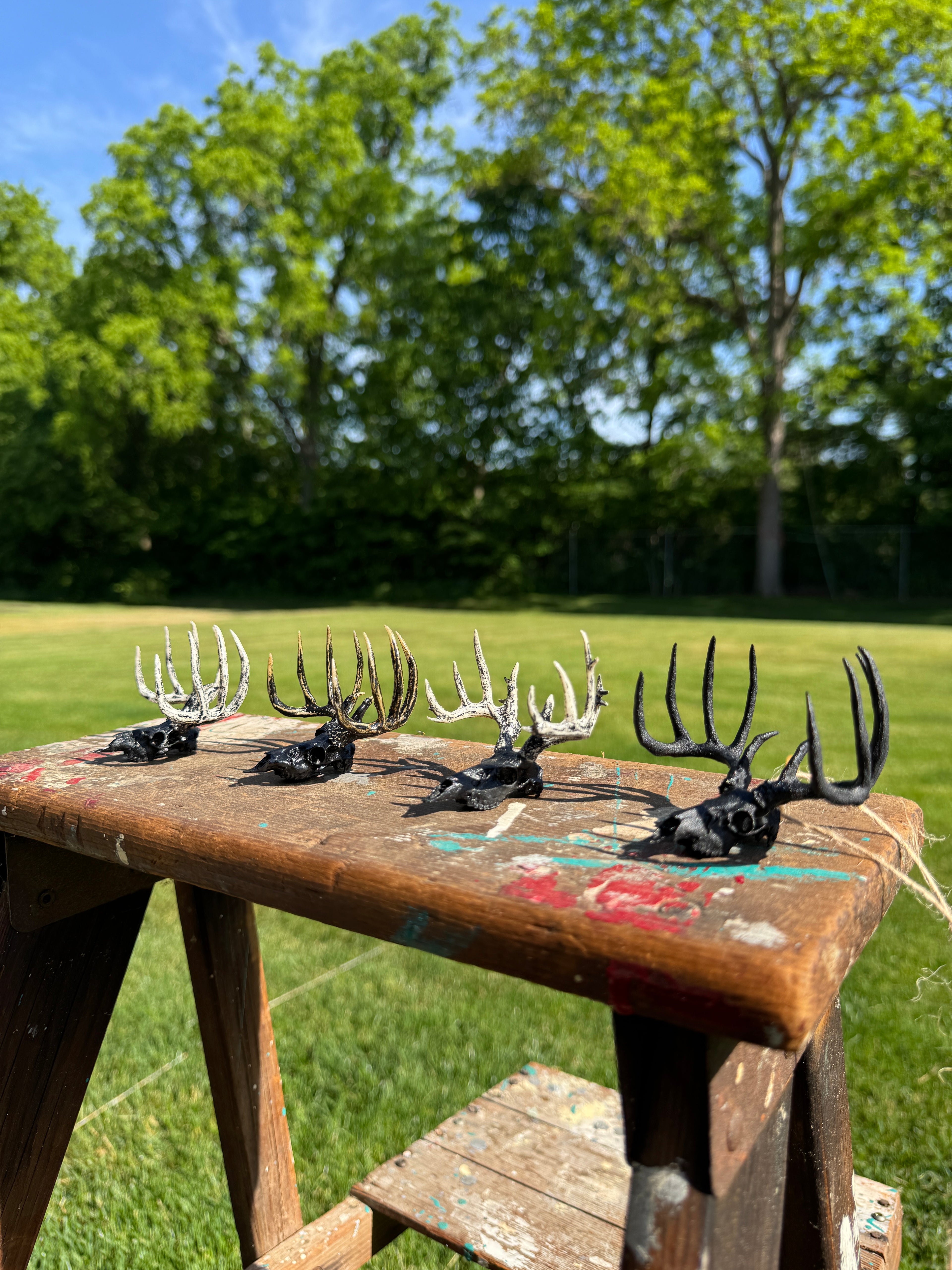 Mini Whitetail Deer Euro Mount – Blackout 4-Pack