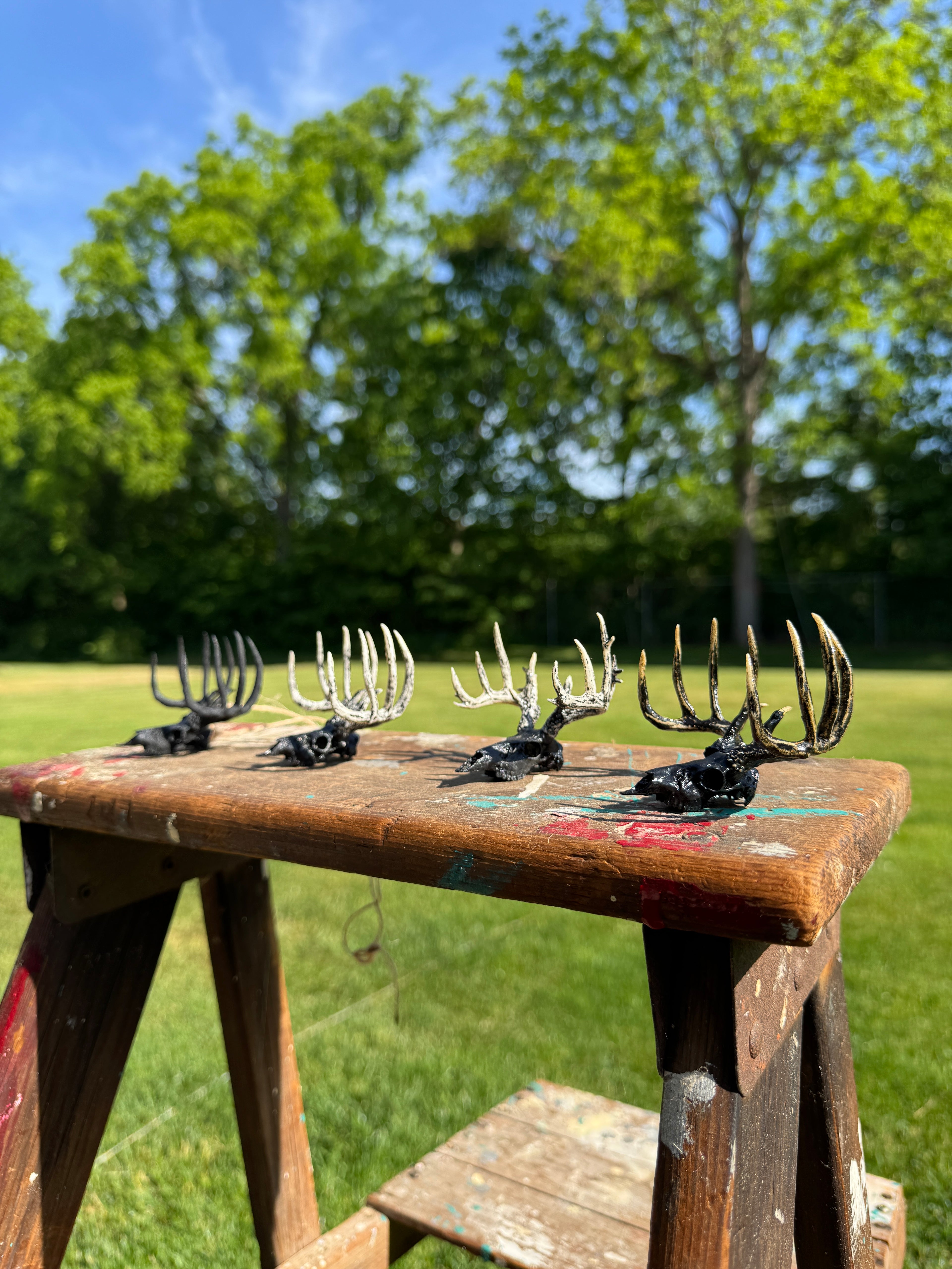 Mini Whitetail Deer Euro Mount – Blackout 4-Pack